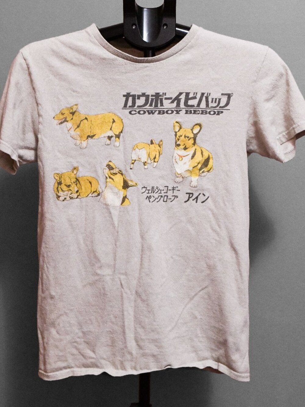 Vintage Cowboy Bebop Ein Gold Graphic Print Crew Neck T-Shirt Size S Corgi